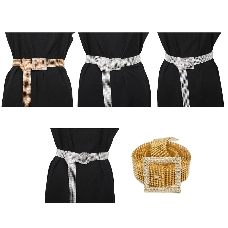 

Women Formal Suit Belts with Rhinestone Light Luxury Ladies All-match Waistband