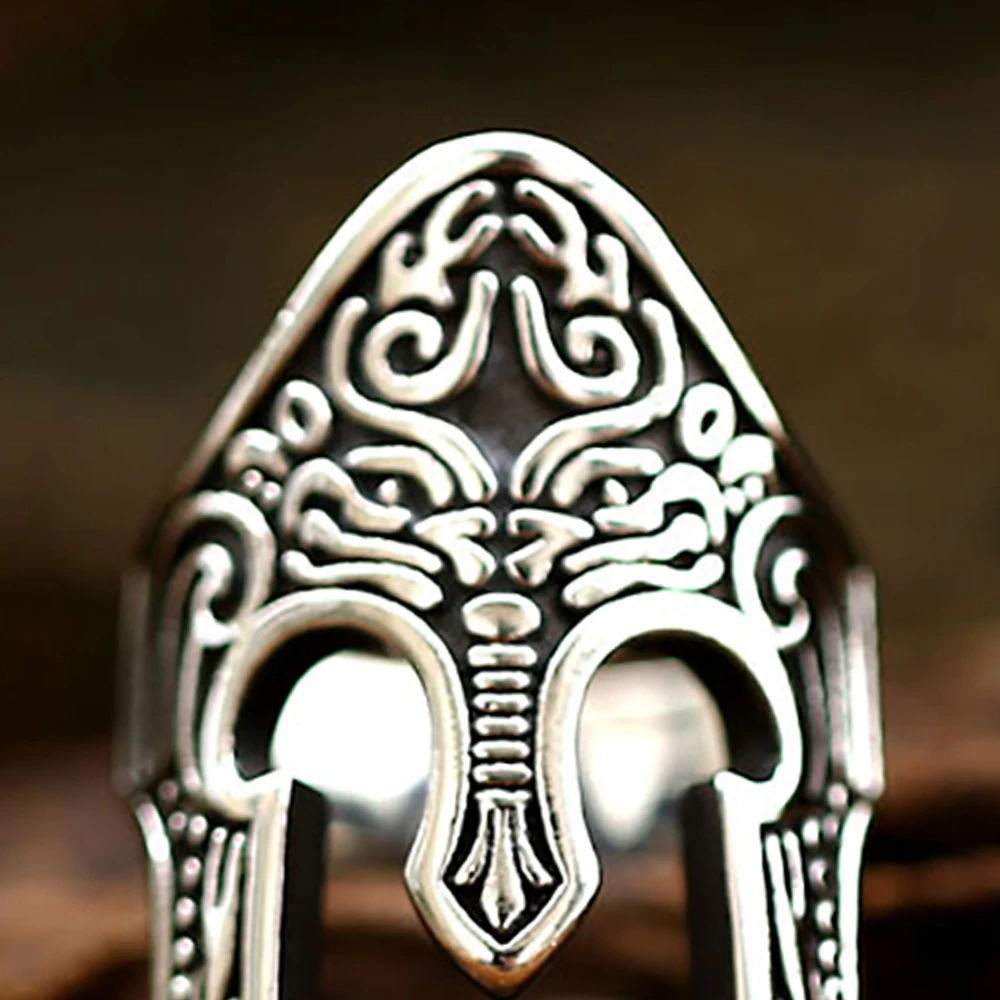 Шлем воина викингов маска кольцо готический винтажный скандинавский