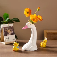 nordic style cute swan vase flowers modern home office decor of creative floral composition living room ornament ceramics vase