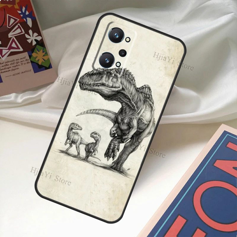 Накладка с узором динозавра юрского периода для Realme GT Neo 2 Master 8 Pro C21 8i OnePlus 8T 9R 9 Nord2.
