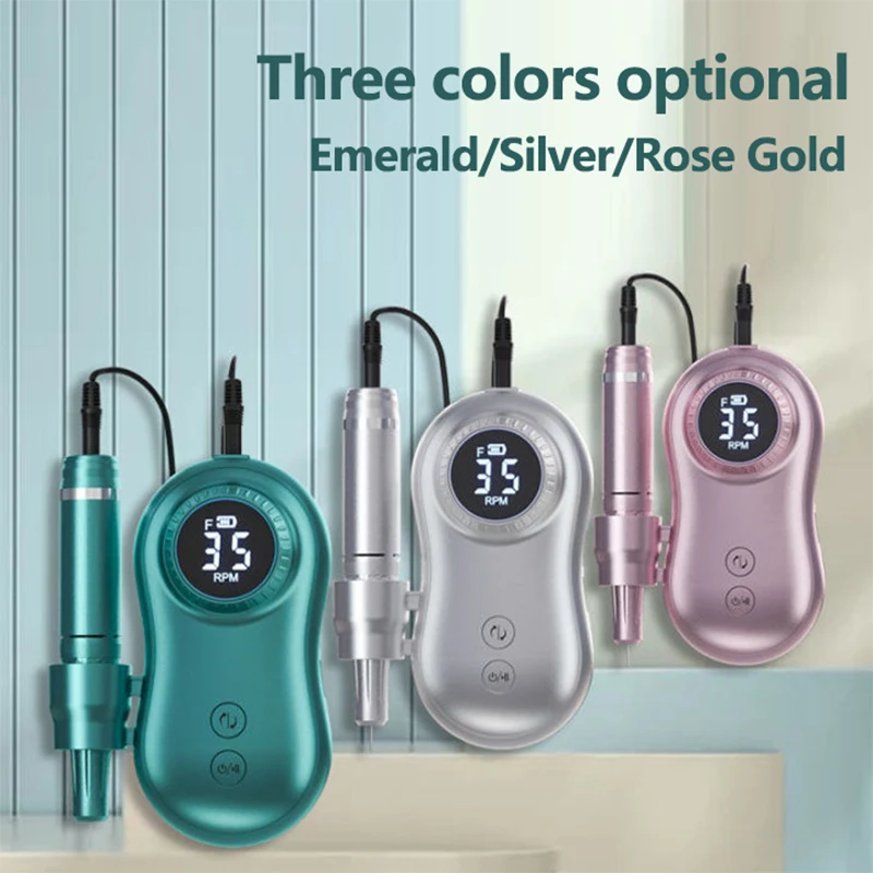 

35000RPM Nail Drill Machine Professional Portable Electric Light Electric Nail File Kits for Gel Remover Nail Gel Polish Tool