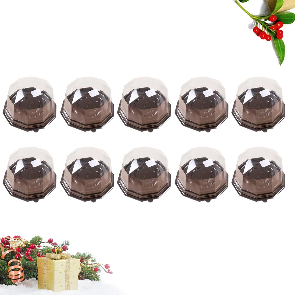 

50PCS Plastic Dessert Cake Box Round Muffin Box