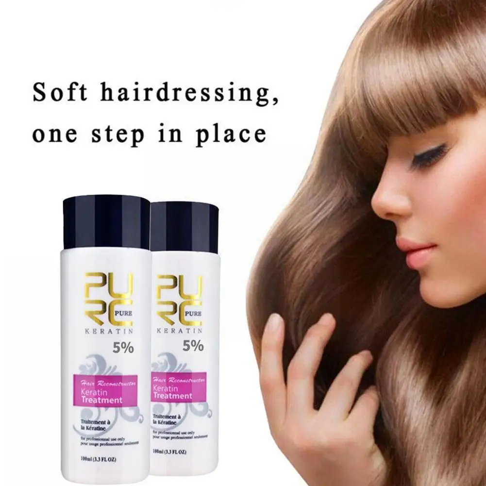 

Кератиновое лечение для волос, 100 мл, Очищающий прямой уход, бразильский Уход за волосами, кератин для кожи головы L0J9, восстановление поврежд...