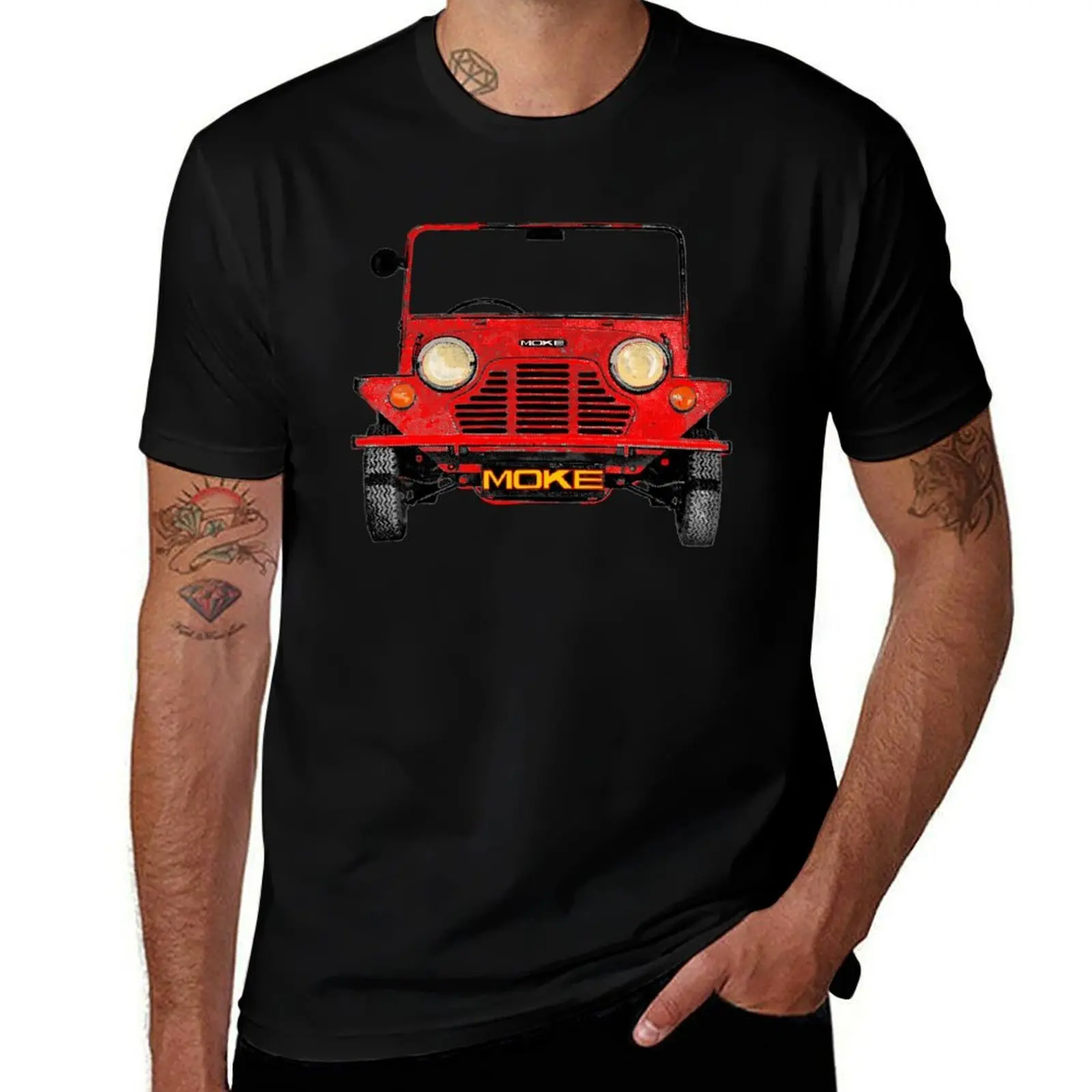 Фото Классическая винтажная футболка Mini Moke в стиле поп-арт, уличная одежда, футболка с принтом №1