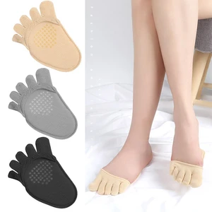 1pair Toe Separator Elasticity Foot Care Half Insoles Five Finger Socks Pads Bunion Sleeve Protector Hallux Valgus Forefoot