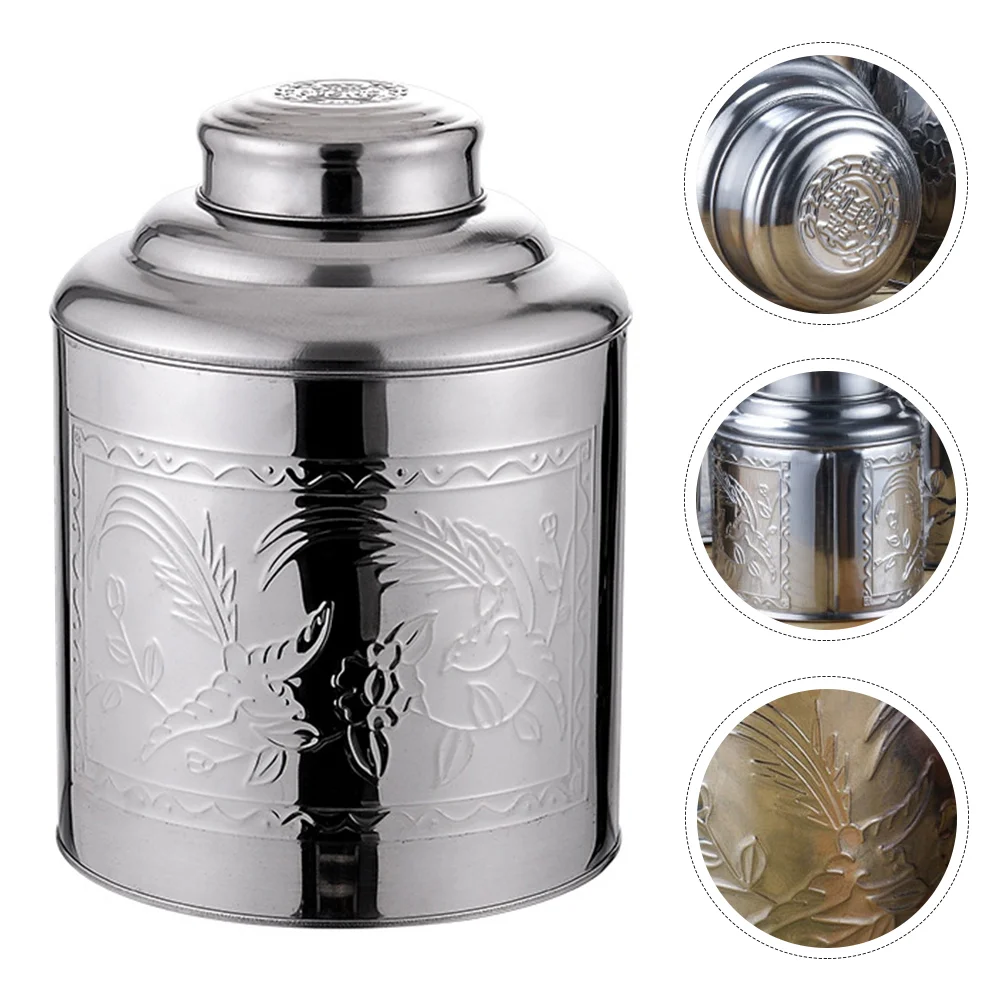

Tea Canister Storage Jar Coffee Container Metal Jars Tin Can Sugar Loose Kitchen Sealed Tins Canisters Stainless Steelcontainers