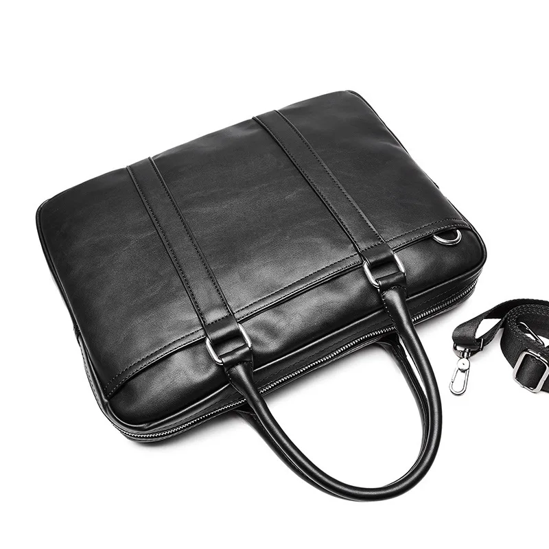 Luxury Briefcase Men Leather Handbags messenger bag for men Business Leather Laptop shoulder bag for A4 Document Passport cover