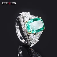 vintage 100 925 sterling silver 1014mm aquamarine green tourmaline rings for women gemstone wedding party fine jewelry gifts