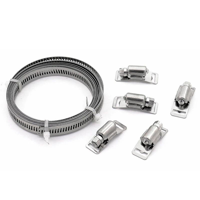 

30Pieces Duct Clamp Hose Clamps Fuel Injection Hose Clamps Duct Hose Clamps 304 Perforated Steel Strip 30M