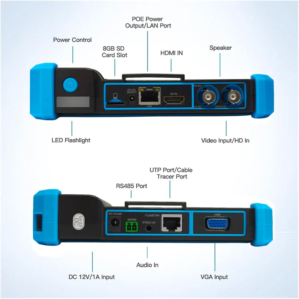 Фото Монитор IPC-5100 Plus 4K CVI TVI SDI 8MP с сенсорным IPS-экраном, тестер IP-камер видеонаблюдения с трассировщиком кабелей №2
