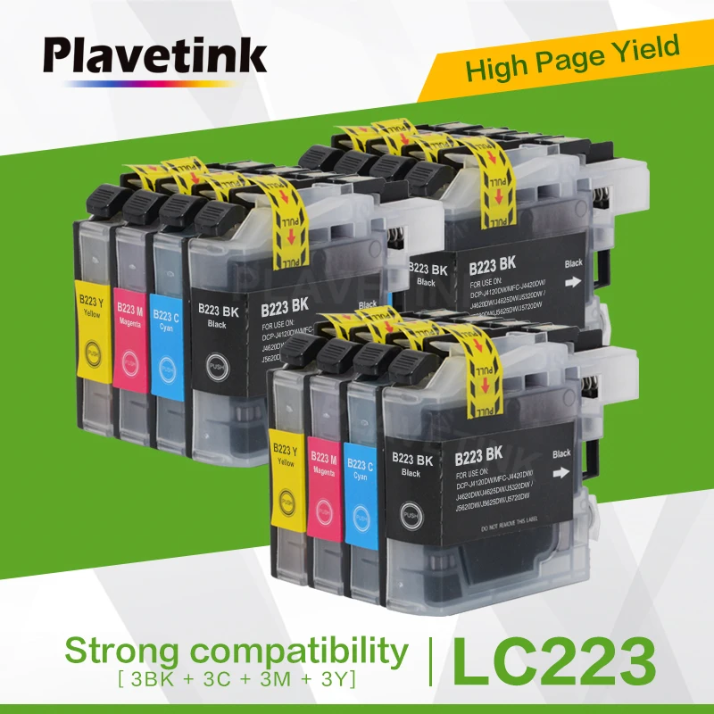 

Plavetink LC223 LC221 LC 223 Cartridges for Brother Printer Ink Cartridge DCP-J562DW J4120DW MFC-J480DW J680DW J880DW J5320