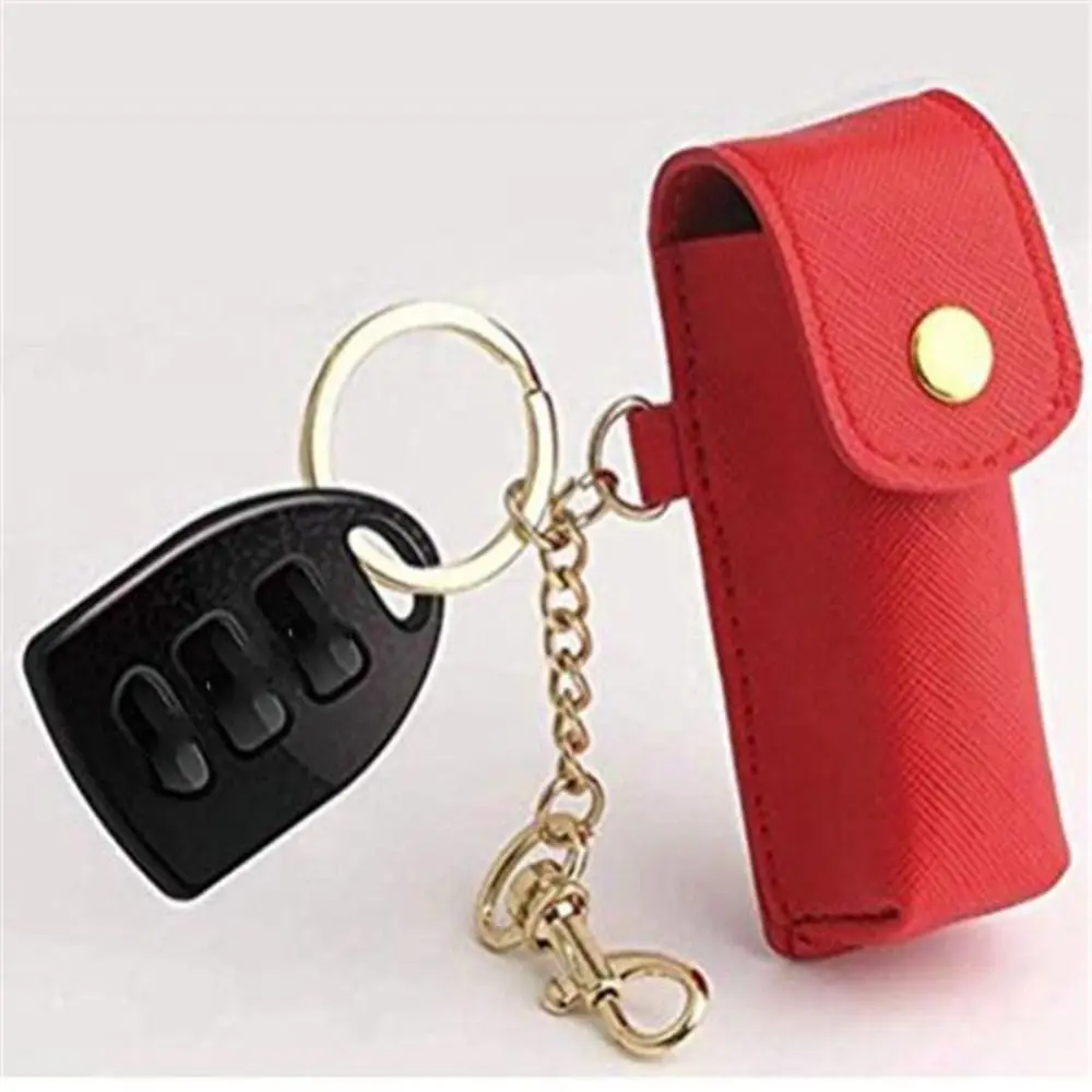 

3 Colors Lipstick Cover Fashion 8.3*3cm PU leather Keychains Holder Lip Balm Lipstick Case