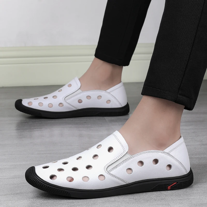 2023 летняя дизайнерская обувь из натуральной кожи с перфорацией мужские