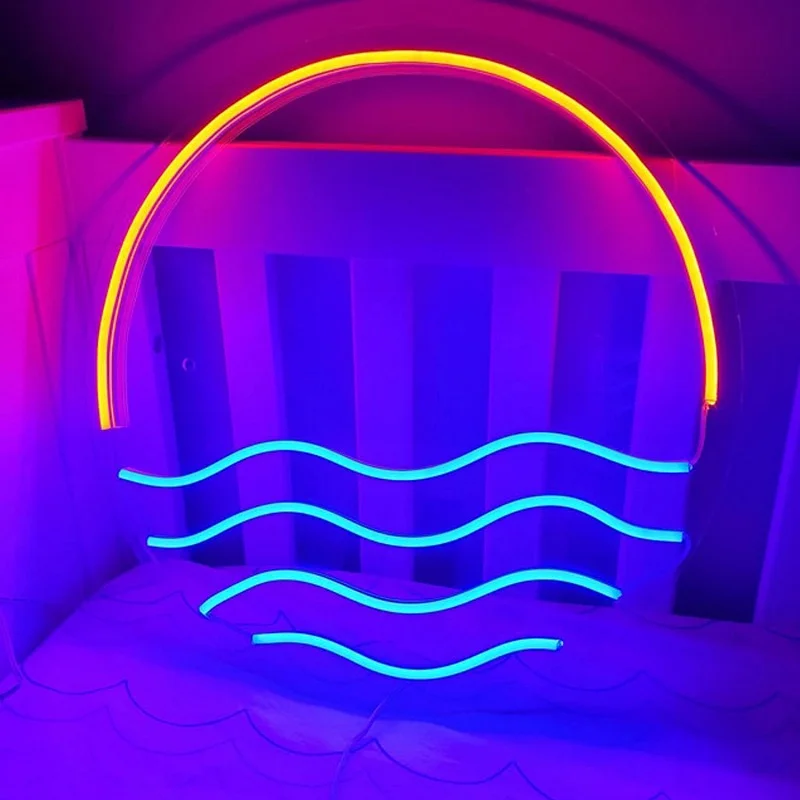 

Sunset & Sea Custom Neon Light Sign Decorative Neon Sign Home Décor For Kids Room Party Wedding Party Chirismas Decoration