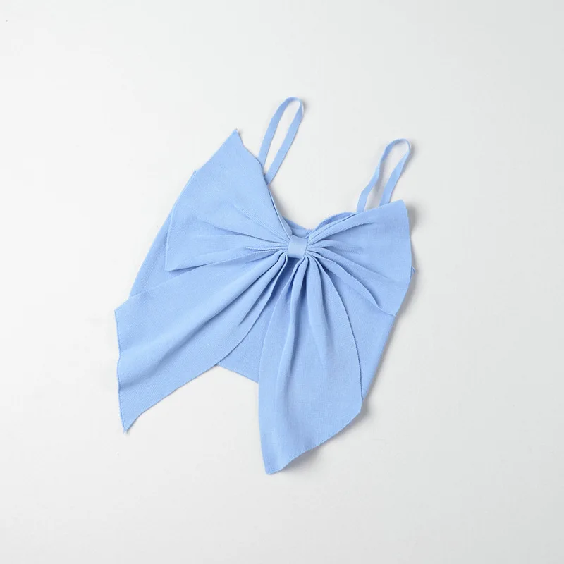 

Женский однотонный укороченный топ без рукавов с бантом, трикотажные облегающие майки для женщин, Сексуальная Милая шикарная облегающая Базовая Милая уличная одежда