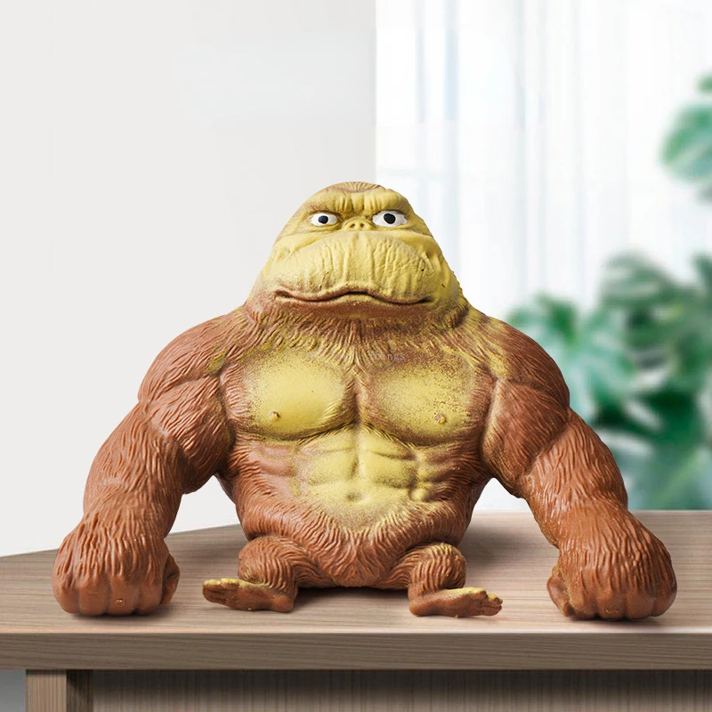 

Simulation Decompression Gorilla Toy Stretch Gorilla Figure Stress Relief Flexible Anti-Anxiety Funny Tricky Statues Home Decor