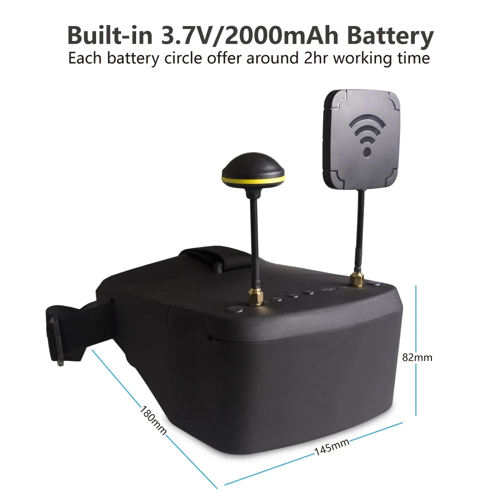 EV800D 5 8G 40CH FPV очки дюймов 854*480 LS800D видео гарнитура DVR разнообразие шлем батарея для