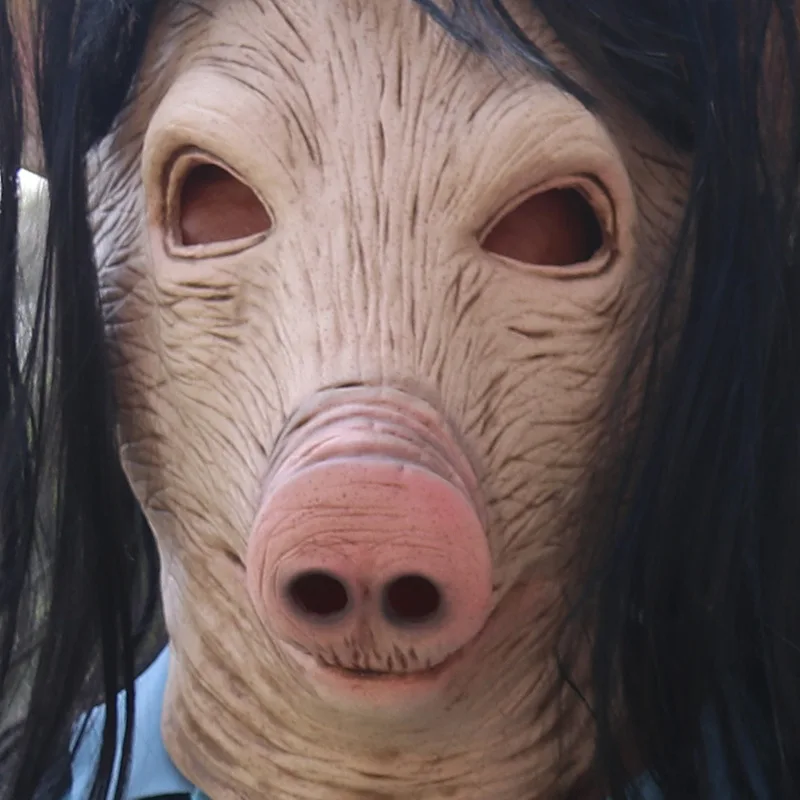 Маска на Хэллоуин маска голову мясника свиньи гарнитура страшное животное