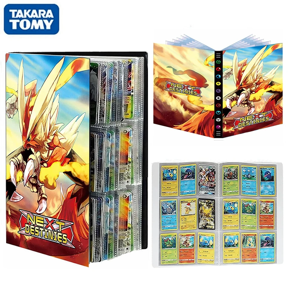 

9 карманов, 432 шт., альбом TAKARA TOMY Pokemon, классные игровые карты GX VMAX, папка для аниме, карта, книга, мультяшный коллекционный держатель, детские и...