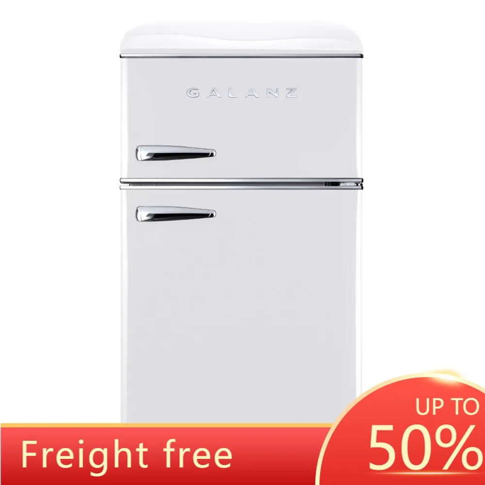 

3.1 Cu Ft Retro Mini Fridge With Freezer White Large Refrigerators for Home Refrigerator Kitchen the Freezing Appliances