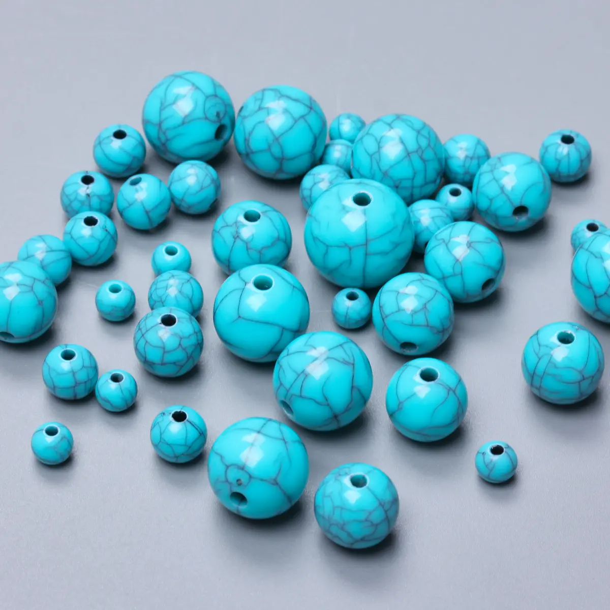 Бирюзовые Круглые бусины для изготовления искусственных ювелирных изделий