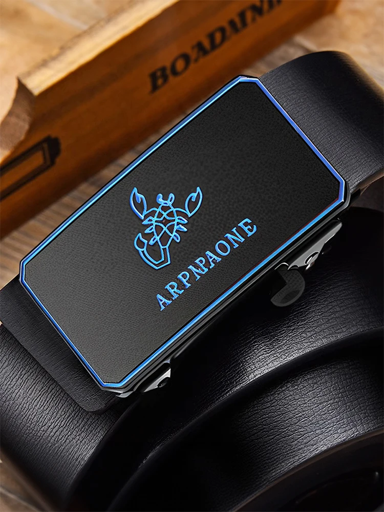 Мужские джинсы с автоматической пряжкой 12 созвездий из ПУ кожи