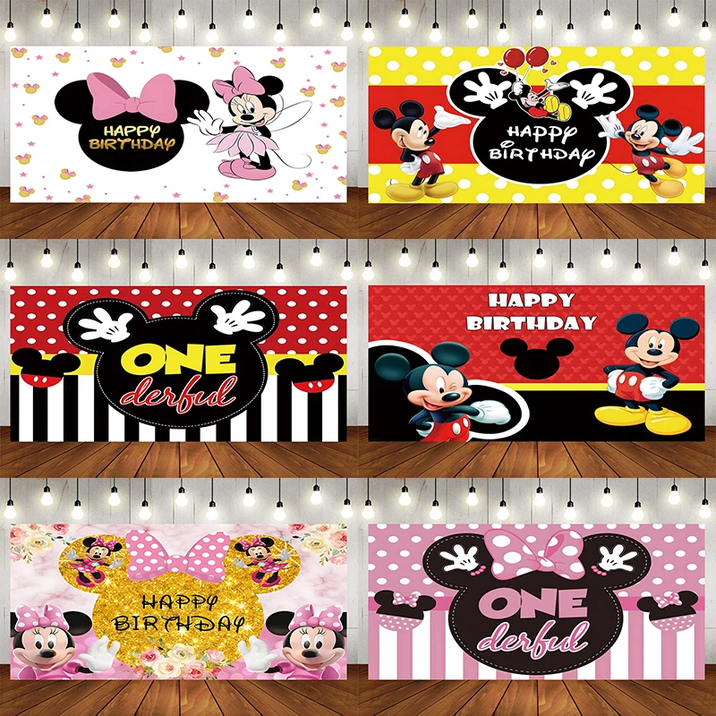 

Пользовательский фон Микки Маус Дональд Дак Украшение для детского дня рождения украшения для вечерние ринки фоны настенные принадлежност...