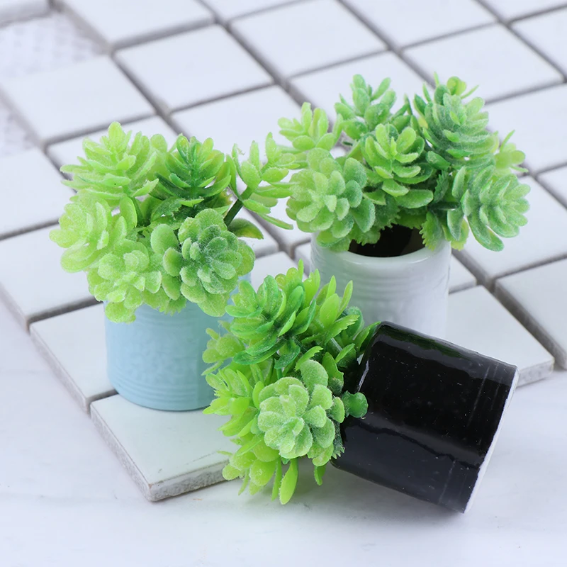 1:12 Миниатюрный кукольный домик Фальшивые растения Церамическая бутылка Расстановка Мебель Миниатюры Аксессуары на.