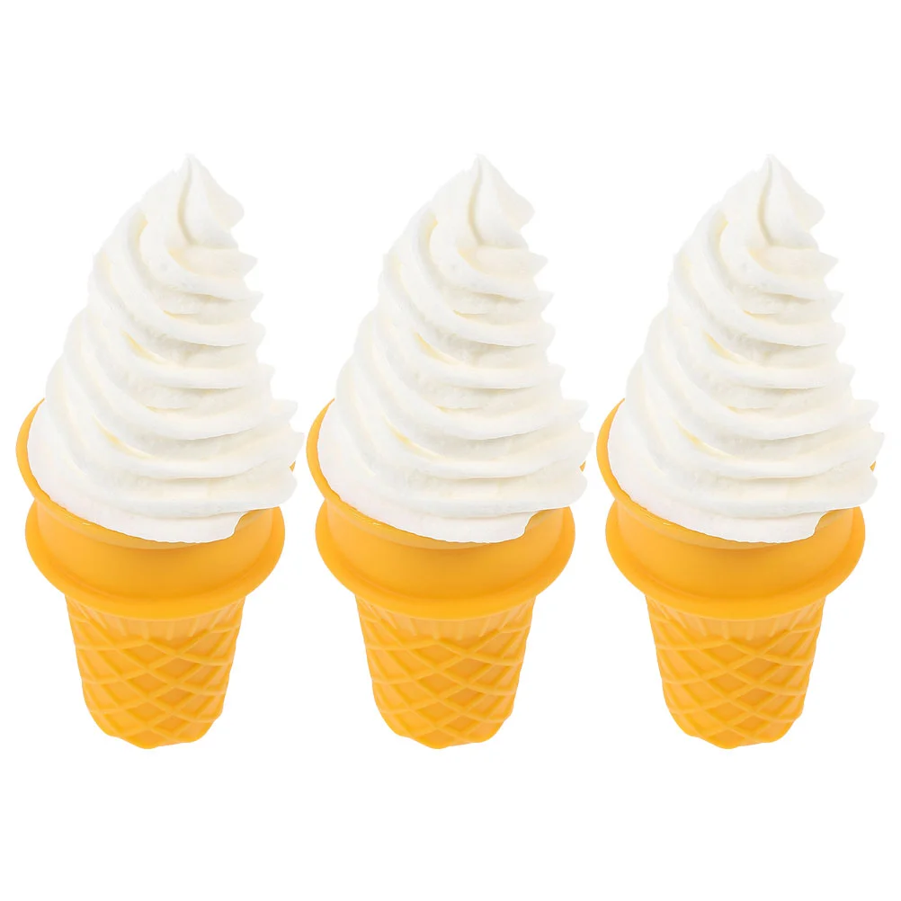 

3Pcs Artificial Fake Decoration Display Props Fake Ice Cream Cone Prop Fake Ice Cream Prop Fake Ice Cream Cone Ice Cream Model