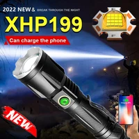 2022newest 5000mah xhp199 16 core led flashlight zoom usb rechargeable most powerful xhp50 torch by 18650 26650 handheld light
