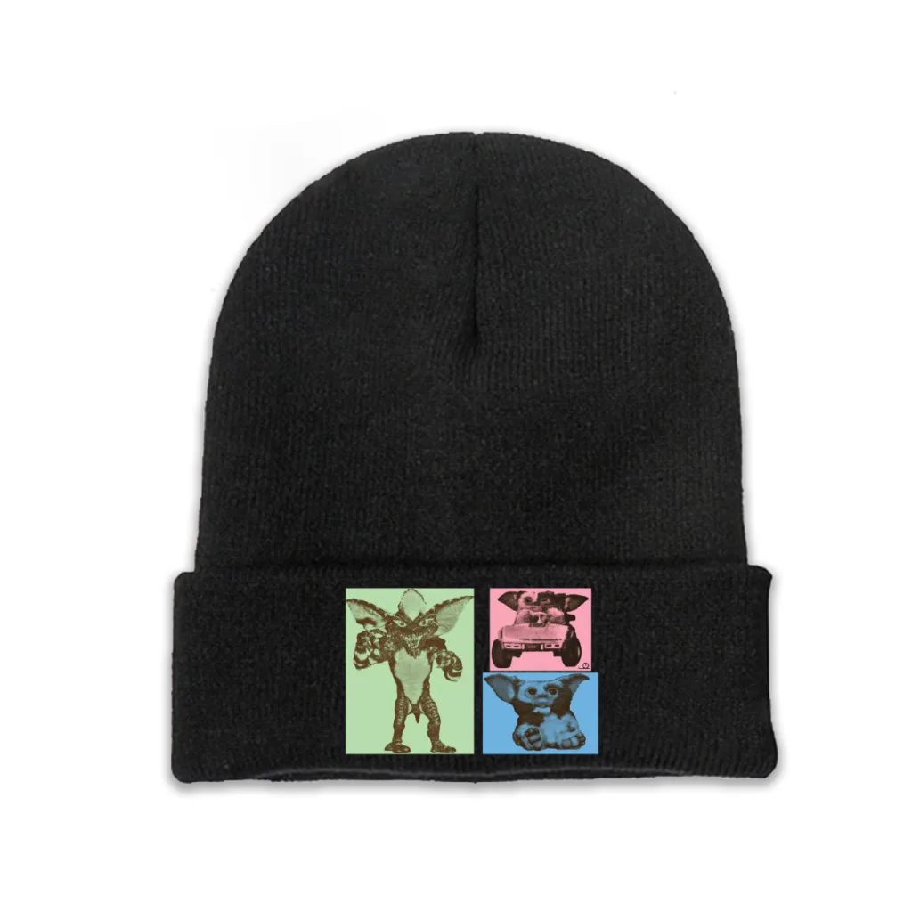 

Knit Hat Gremlins Mogwai Gizmo Film Winter Warm Beanie Caps Pop Art Gremlin Triple Threat Men Women Fashion Casual Bonnet