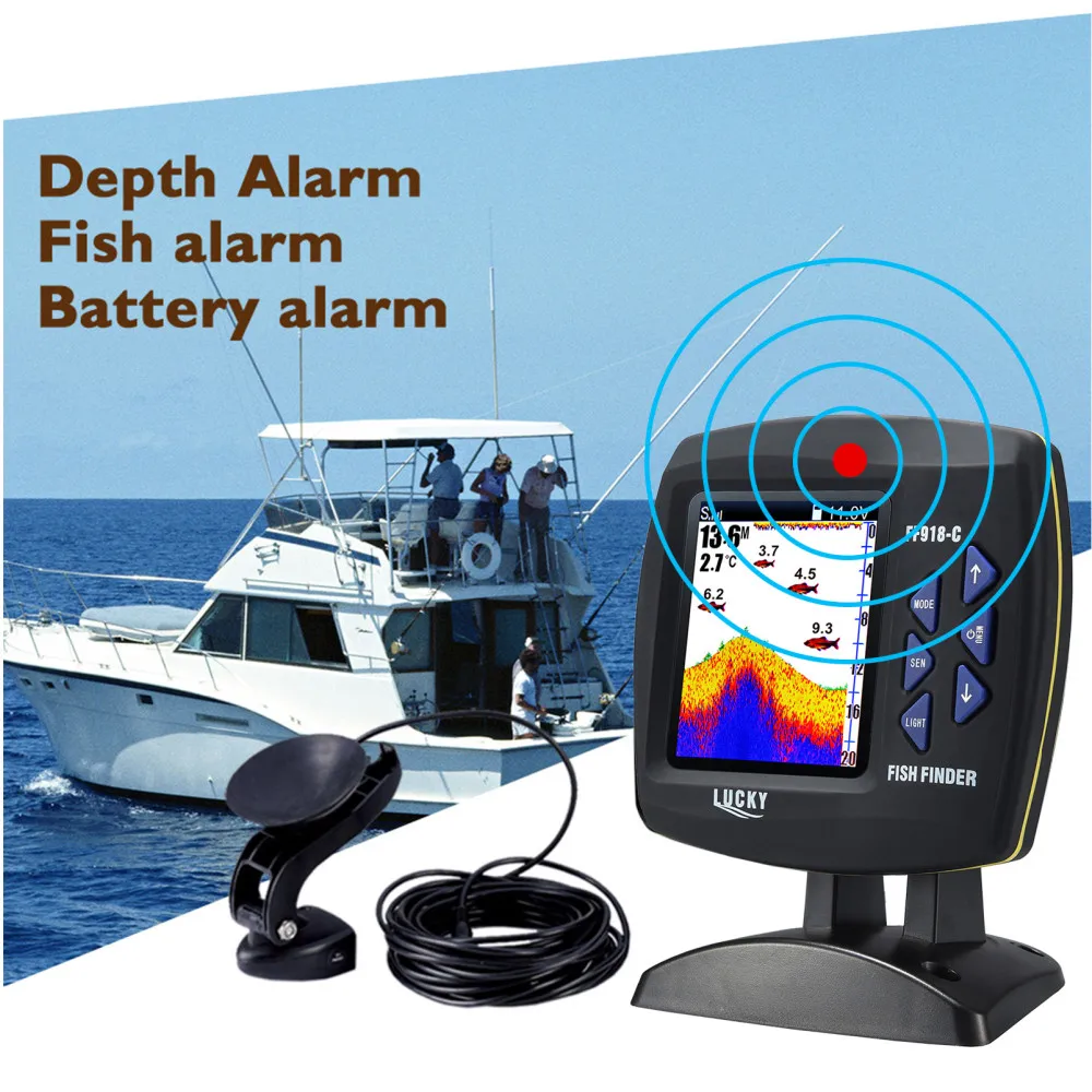 

FF918CWLS Wireless Operation Echo Detecting Fish Finder 980 Feet Operating Range 45 Degrees Detecting Camera Detector