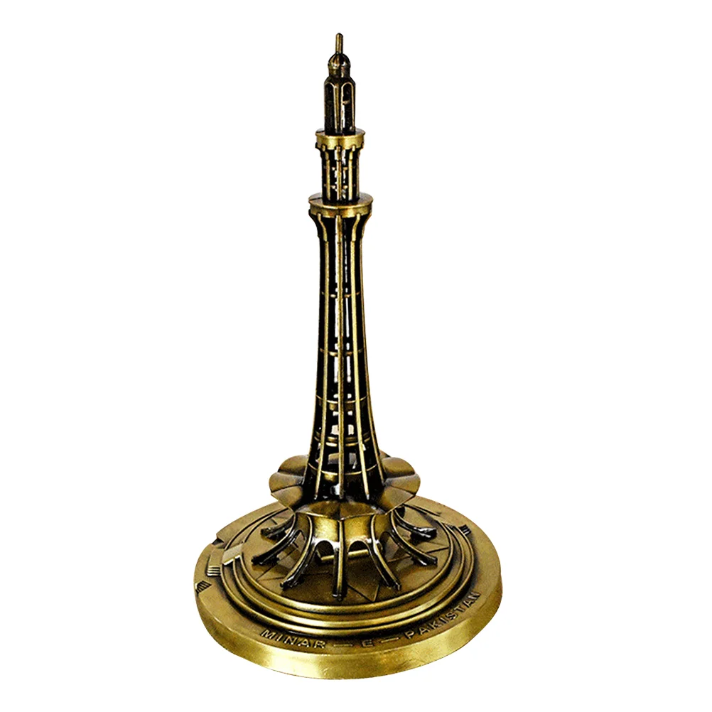 

Tower Pakistan Model Figurinestatue Metal Craft City Ornament Souvenir Architecture E Minar Landscape Micro Iron Decor Mini