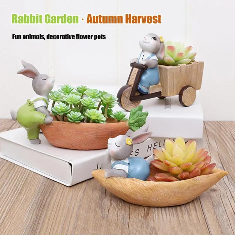 

Кролик, милый кролик, сад, урожай, цветы, горшок, настольный горшок для растений-суккулентов, украшение для стола