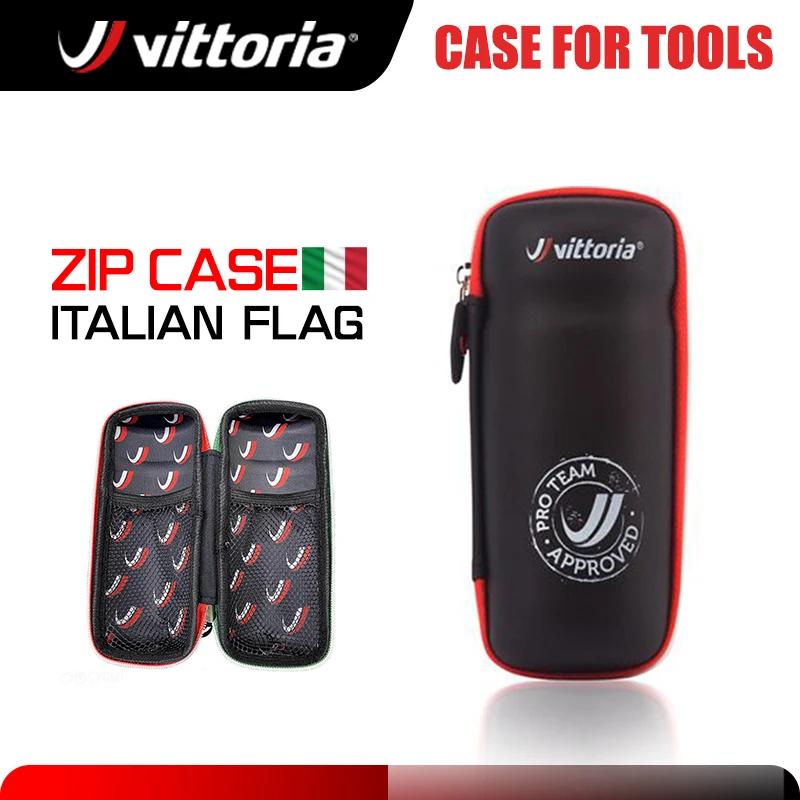 

Vittoria New Zip Bicycle Bottle Tools Case Italian Flag Multifunction Tool Type Double-open Tool Jar Cycling Gear Storage Tools