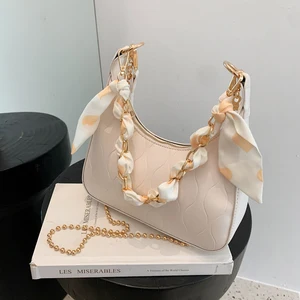 High-class, gentle temperament, crescent bag, fashion, chain, small square bag, multifunctional, lad