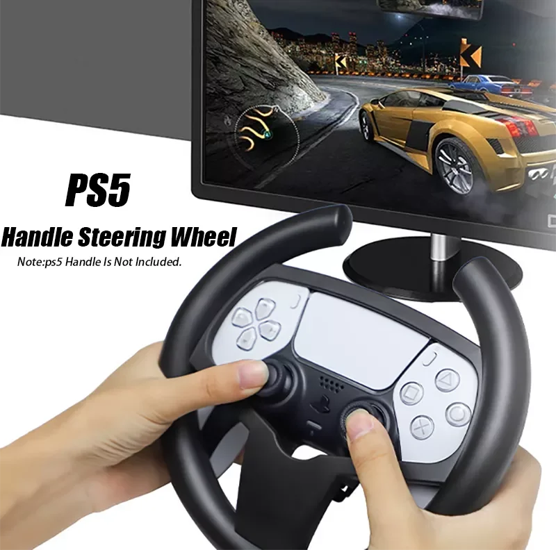 

Racing Game Steering Wheel PS5 DualSense Driving Gaming Handle Steering Wheel for PS5 Remote Controller