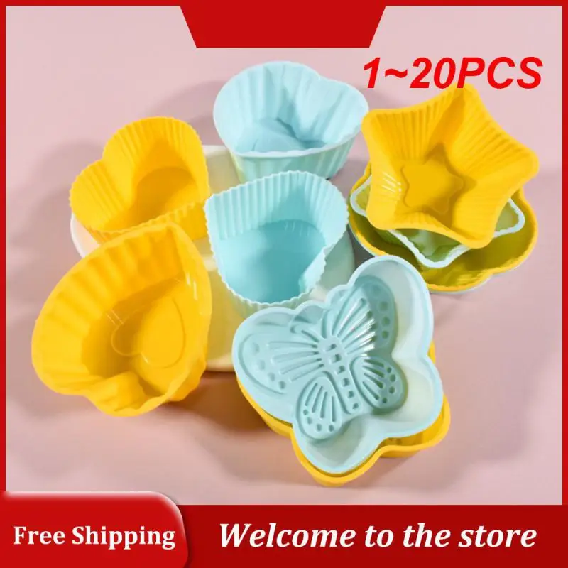 

Утолщенная силиконовая форма в форме сердца для маффинов, 1-20 шт.