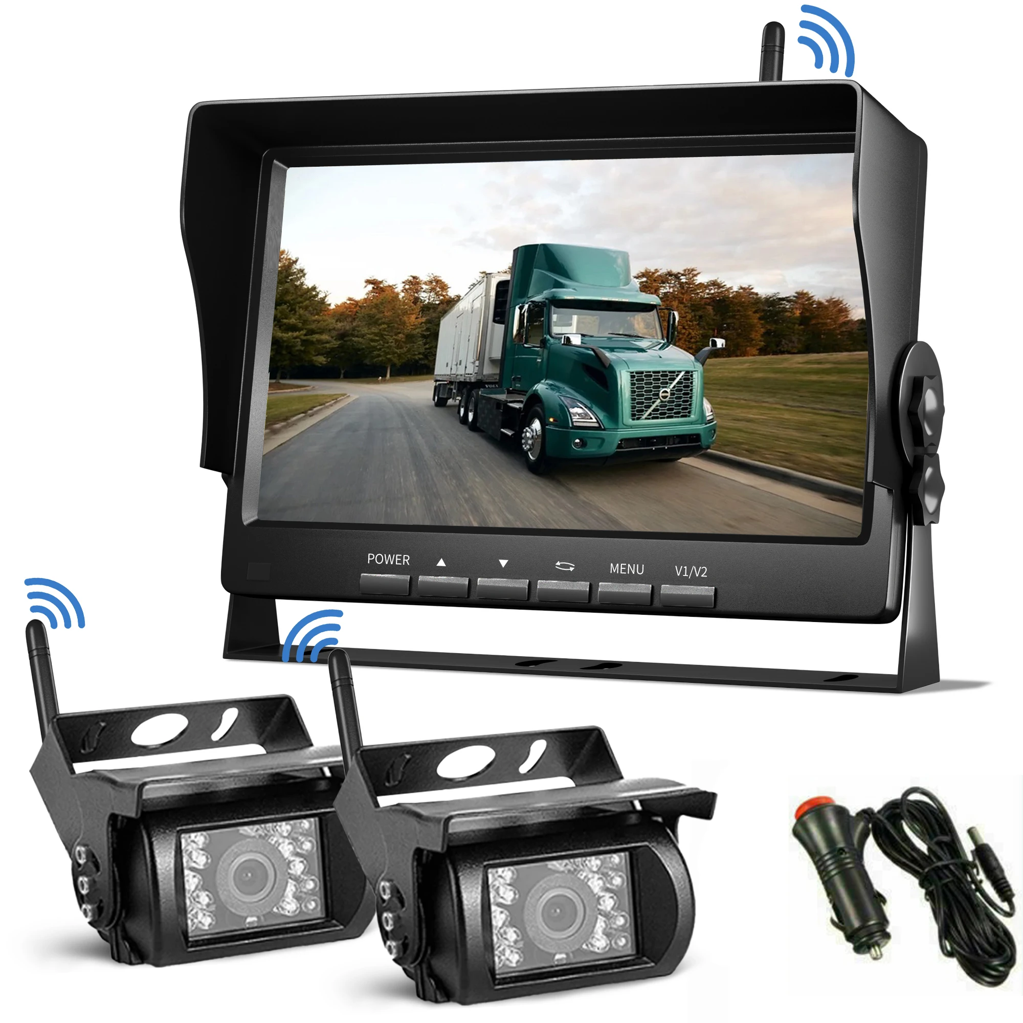 7-дюймовый монитор заднего вида для грузовика прицепа фургона RV автобуса двойная
