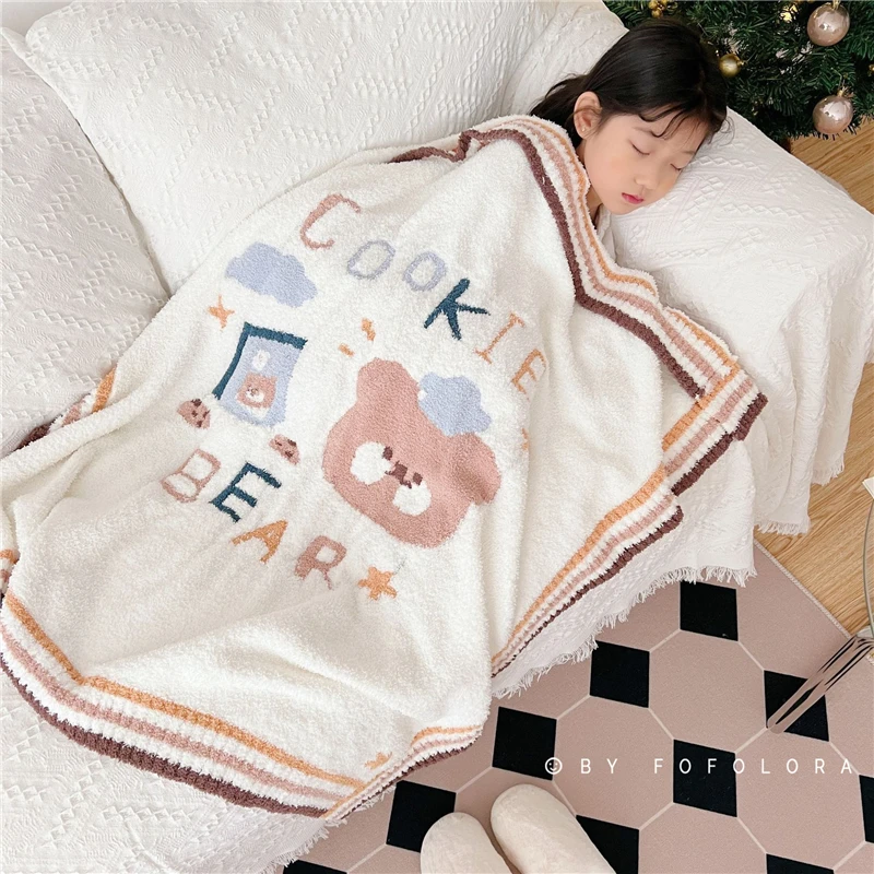 Детское одеяло для сна, удобное мягкое сохраняющее тепло детское одеяло с милым мультяшным рисунком, моющееся одеяло для новорожденных, оде...