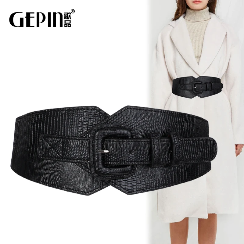 X6103 Wide Belt Women's Decorative Girdle Down Jacket Girdle Elastic Waistbelt Matching Dress Belt Coat Sweater Waist Belt