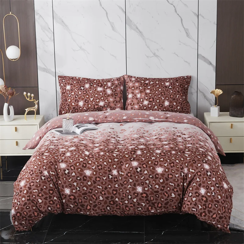 

Modern Bedding Sets Leopard Pattern Bed Linens Duvet Cover Single Double King Quilt Covers Sets Bedclothes for Teens Men Women