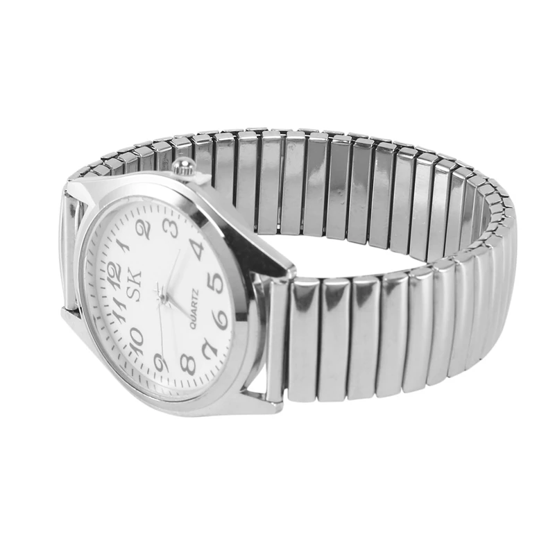 Big Numbers Stretchy Steel Men Lady Sports Wrist Watch 1.4&quot | Rings