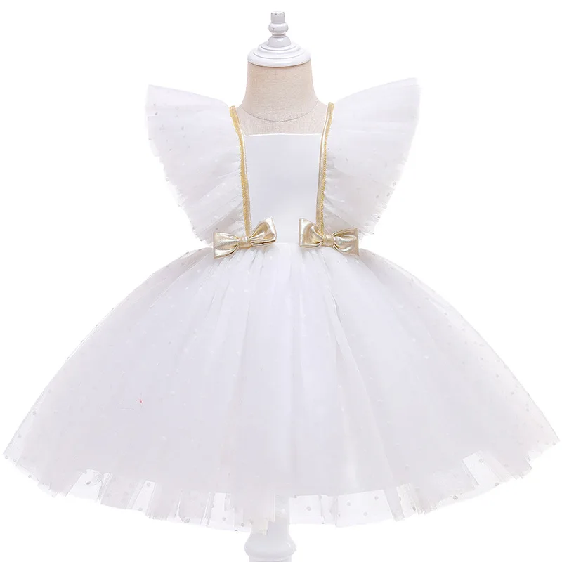 

Dress for Girls Flying Sleeve Lace Princess Dress Baby First Birthday Ball Gown Evening Formal Party Dress Children's Clothes