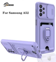 armor shockproof slide camera protection phone case for samsung a32 a71 a51 4g a52 a72 a22 5g a31 a21s a02s a12 card slot cover
