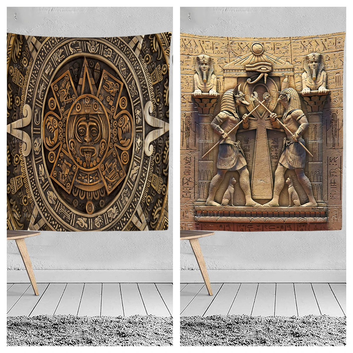 

Tribal Mayans Textured Pagan Ornaments And Ancient Egyptian Mythology The walls are decorated with tapestries