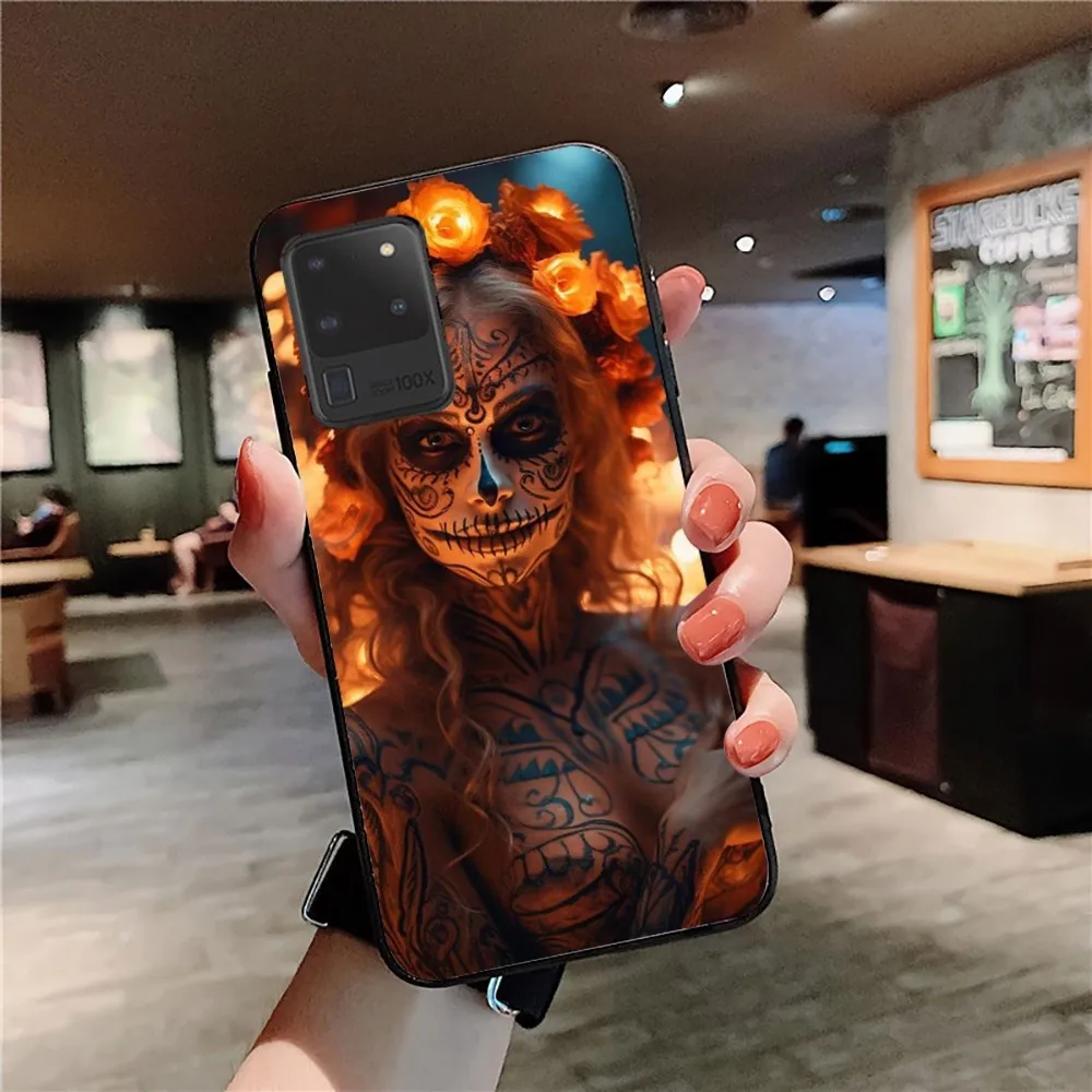 Чехол для телефона Хэллоуин с черепом девушки Samsung S 9 10 20 21 22 23 30 23plus lite Ultra FE S10lite