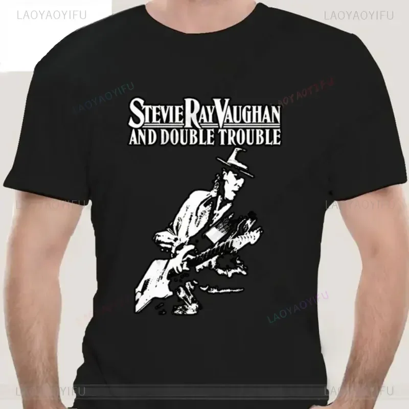 Фото Мужская и женская футболка Stevie Ray Vaughan Guitar Blues Rock Legend SRV унисекс с круглым вырезом модные графические футболки мужская уличная одежда №5