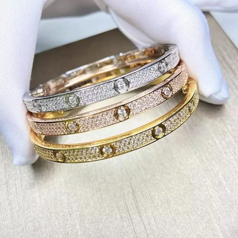 

Fashion Luxury Brand Products Screw Women Men's Bracelets Inlaid Zircon Gold Fashion Party Classic Style Couple Bracelet