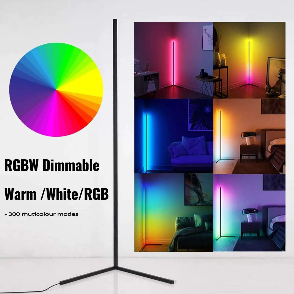 

140cm 55 inch Living Room Corner Floor Lamp Smart APP Standing Bedroom Lamp Dimmable LED RGB Mood Light home Decor Interior